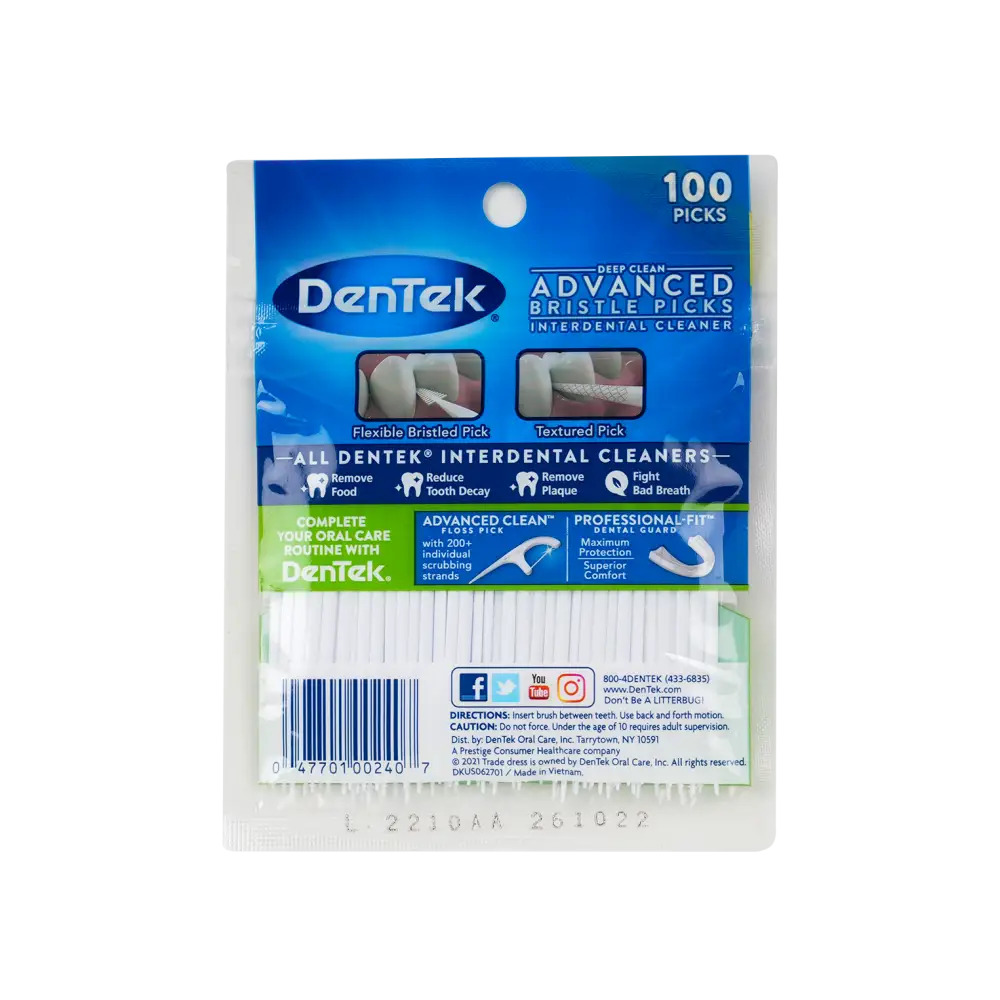 DENTEK DEEP CLEAN ADVANCED BRISTLE PICKS 100PCS