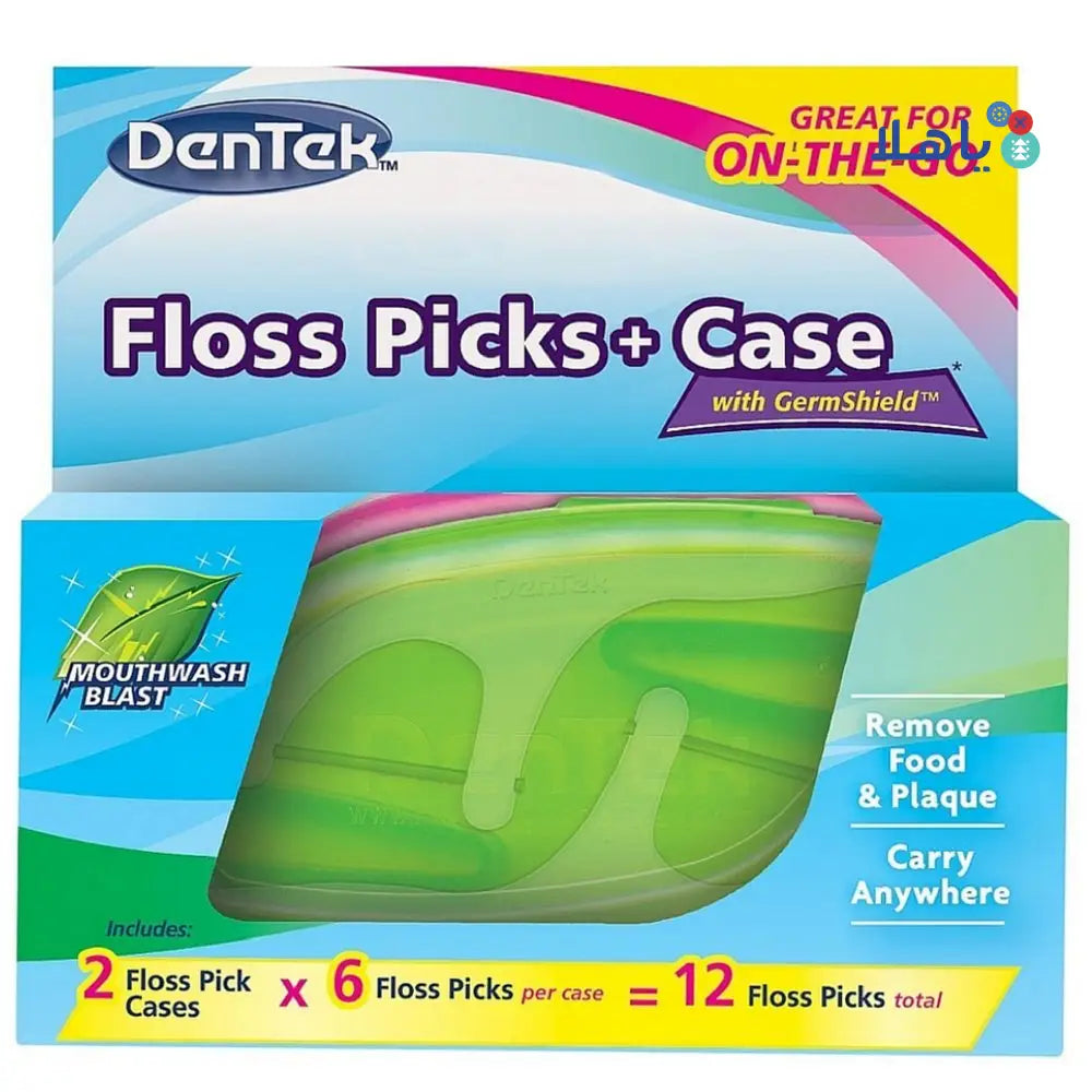 DENTEK FLOSS PICK+CASE 12PCS