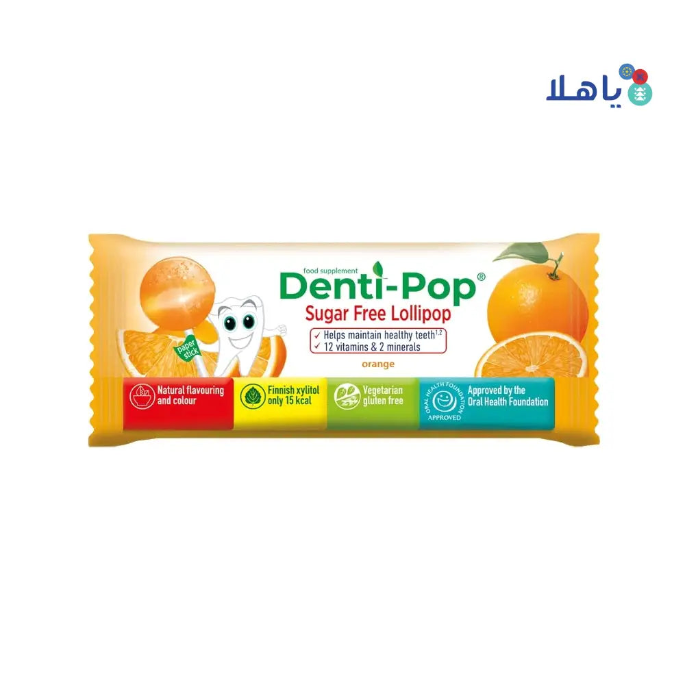 DENTI-POP SUGAR FREE LOLLIPOP ORANGE FLAVOR