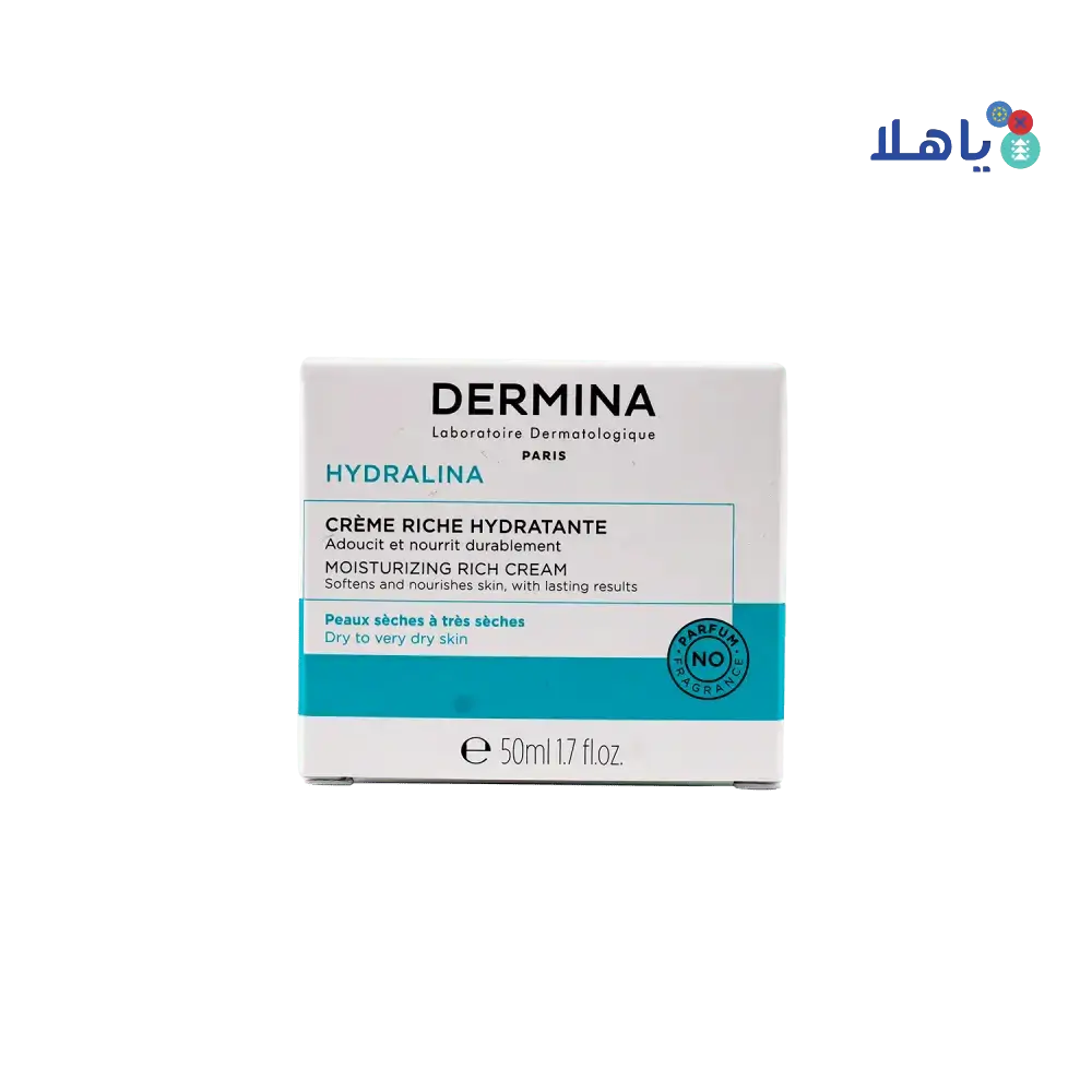 Dermina - Dermina Hydralina Moisturizing Rich Cream 50ml - Pharmazone - 