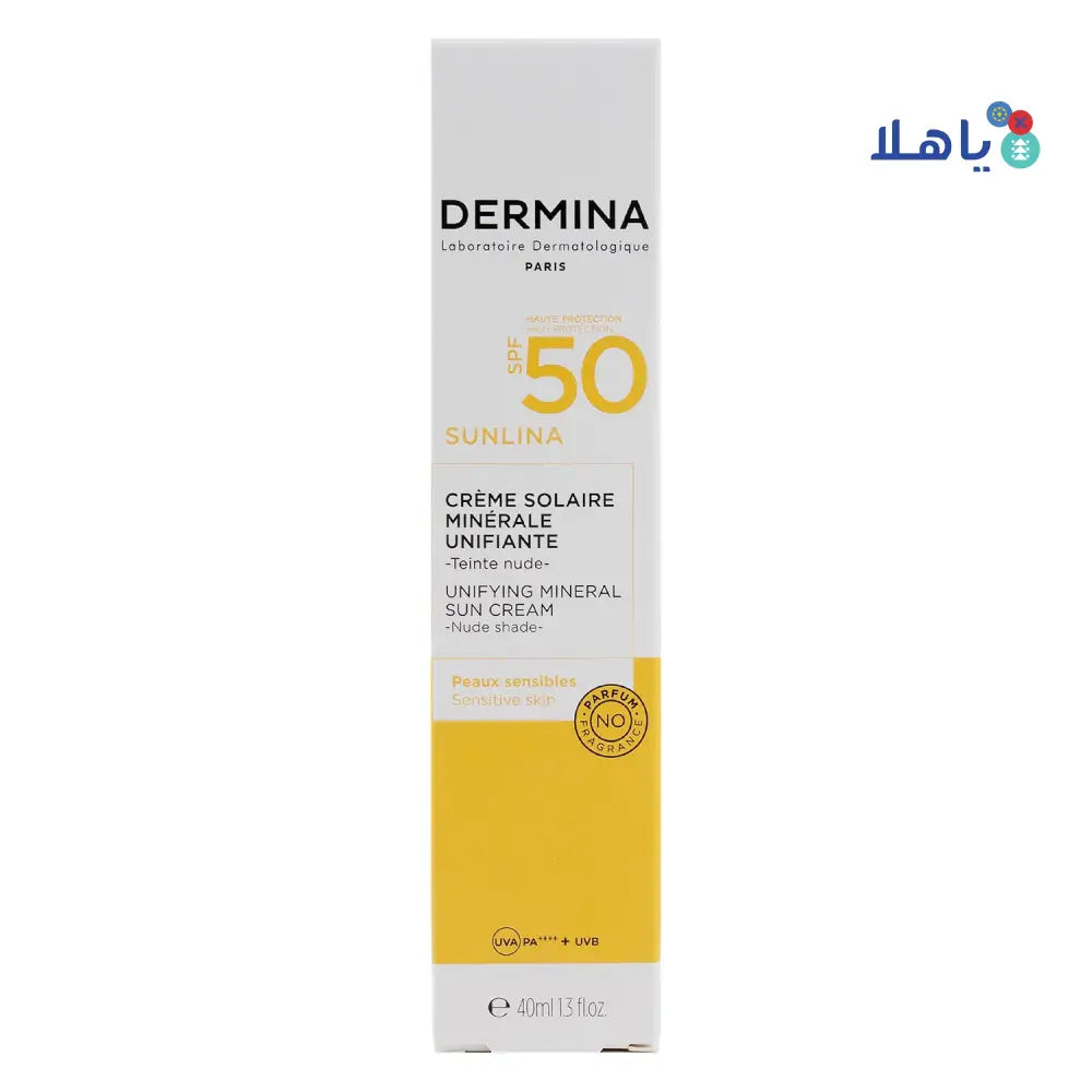 Dermina Sunlina Unifying Mineral Sun Cream Spf50 40ml