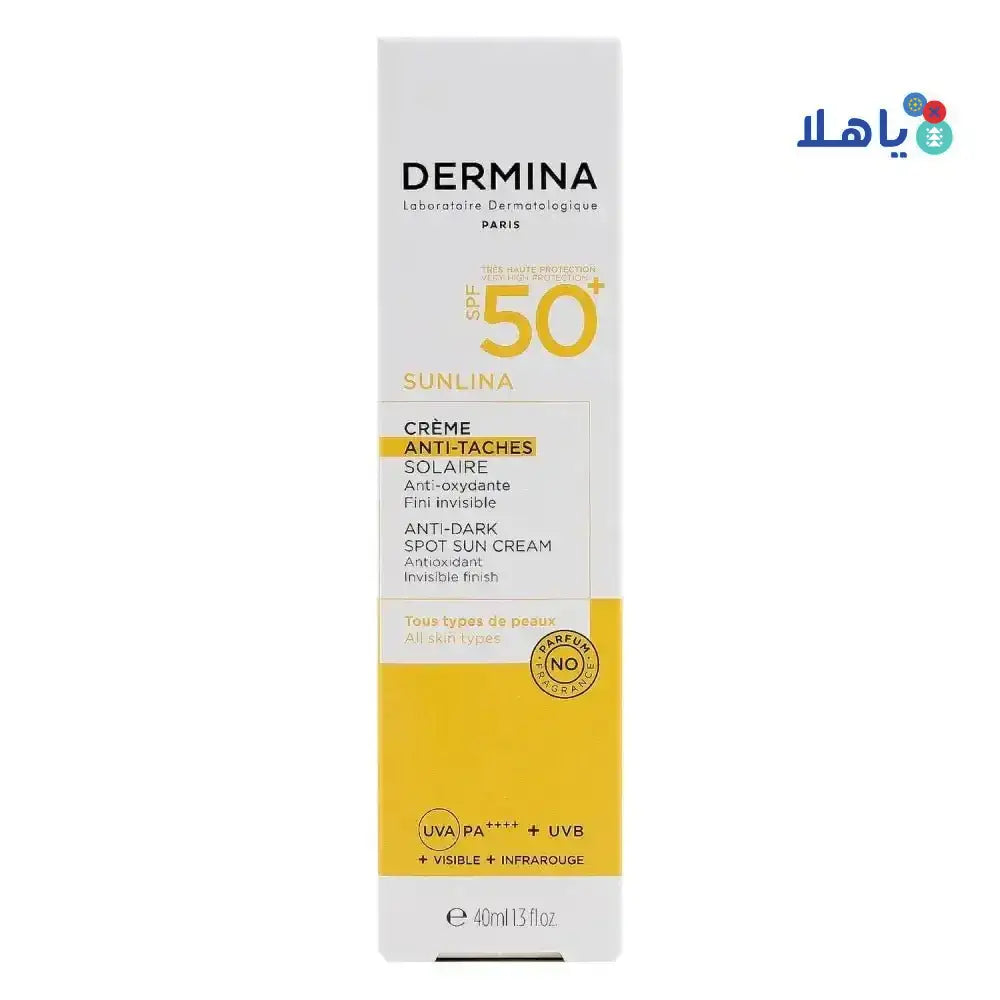 DERMINA - Dermina Sunlina Anti - Dark Spot Sun Cream Spf50+ 40ml - Pharmazone - 