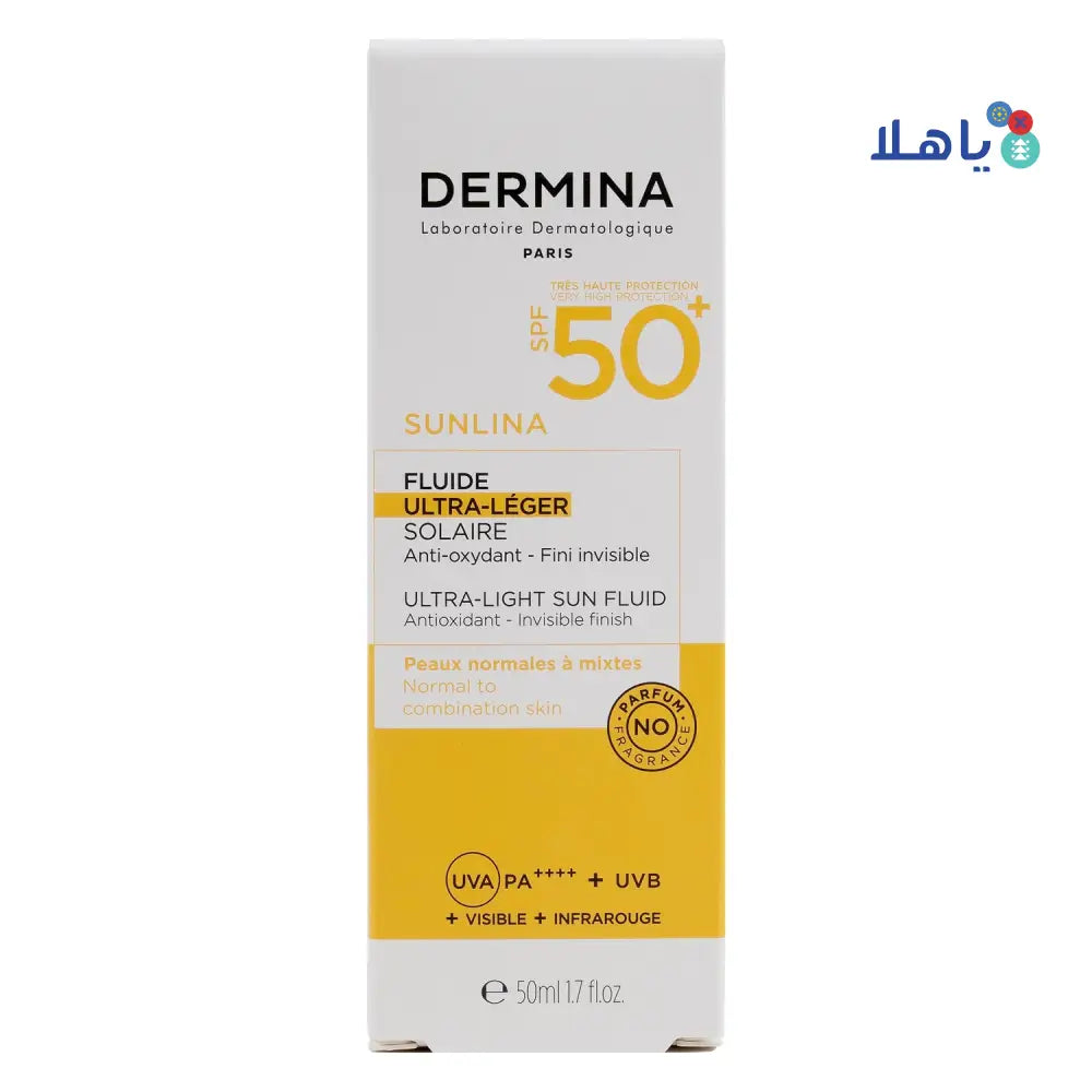 Dermina Sunlina Ultra-Light Sun Fluid Spf50+ 50ml