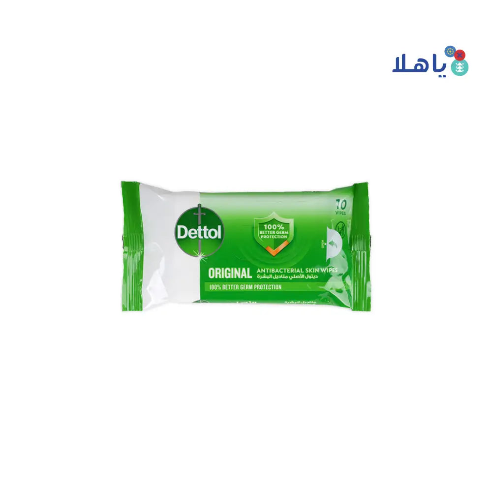 DETTOL ANTI-BACTERIAL SKIN WIPES 10 PCS (ORIGINAL)