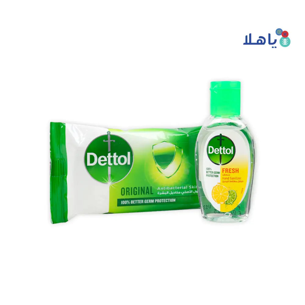 Dettol Hand Sanitizer Fresh + Wipes Set