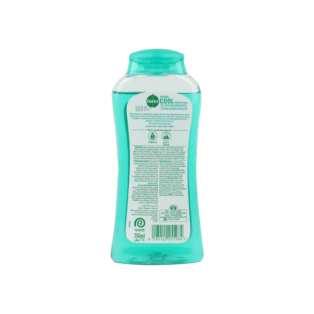 Dettol Hydra Cool Body Wash 250ml - Cucumber Fragrance