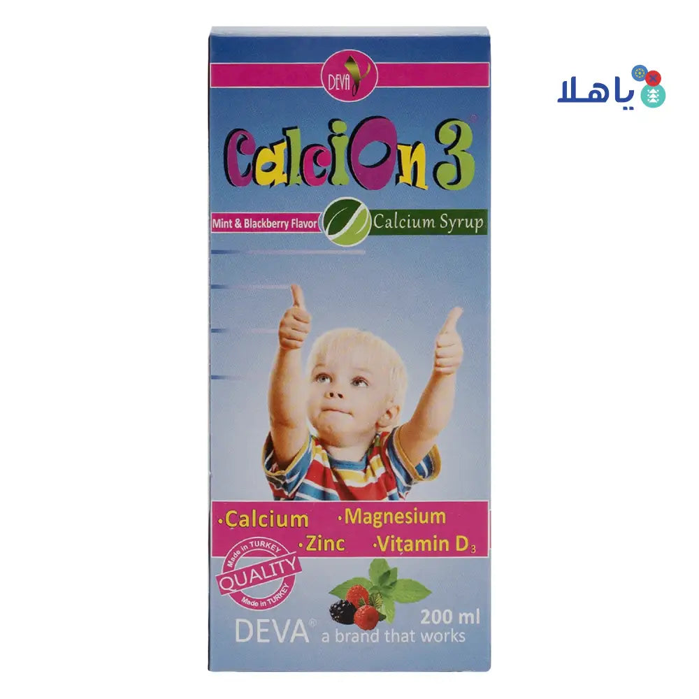 Deva Calcion 3 Calcium Syrup 200ml -Mint & Blackberry Flavor