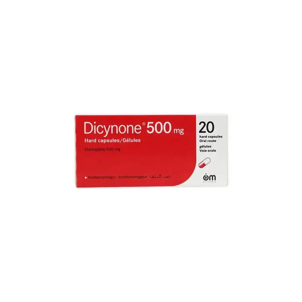 OM - Dicynone 500mg 20 Hard Capsules - Pharmazone - 