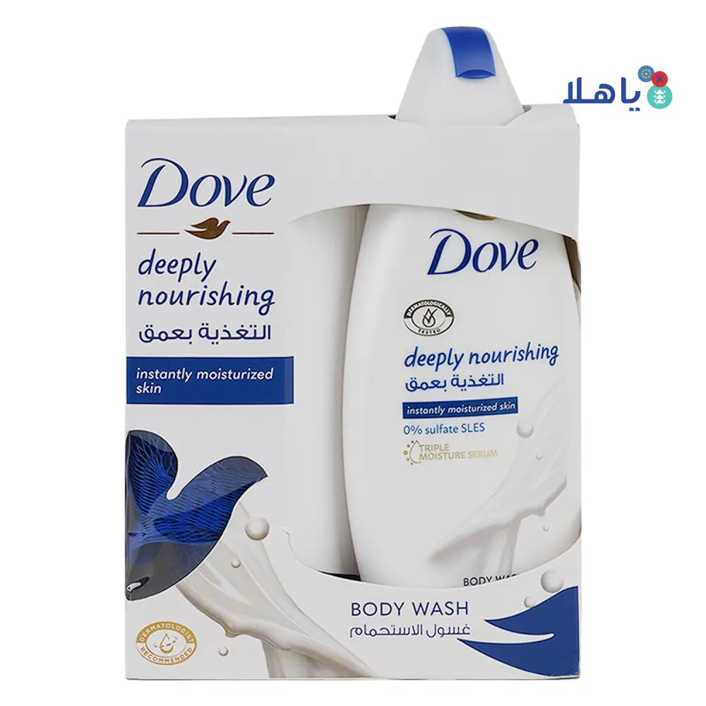 Dove Deeply Nourishing Body Wash 250ml + loofah