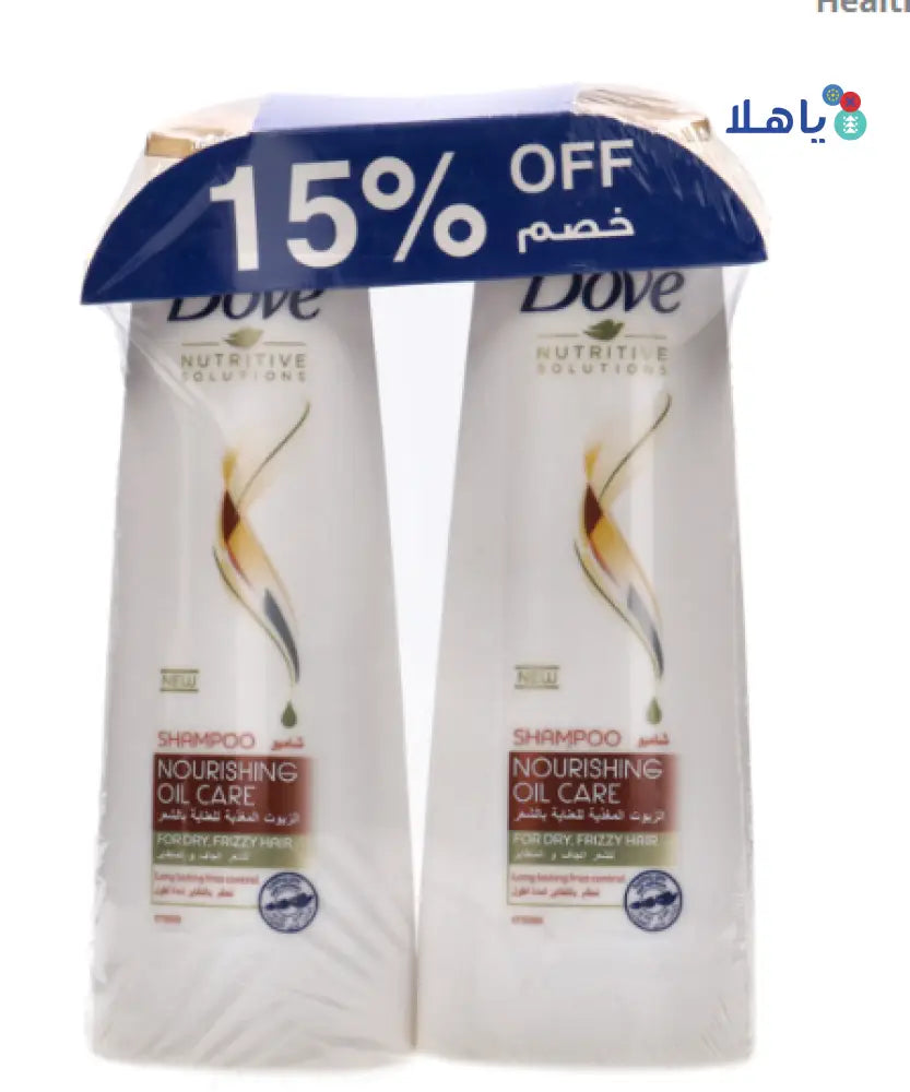 Dove Nourishing Oil Care Shampoo 2X400ml 15% Off