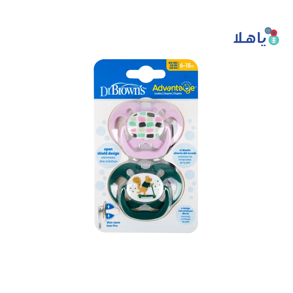 Dr Browns Advantage Pacifier Pink(6-18m)-6634