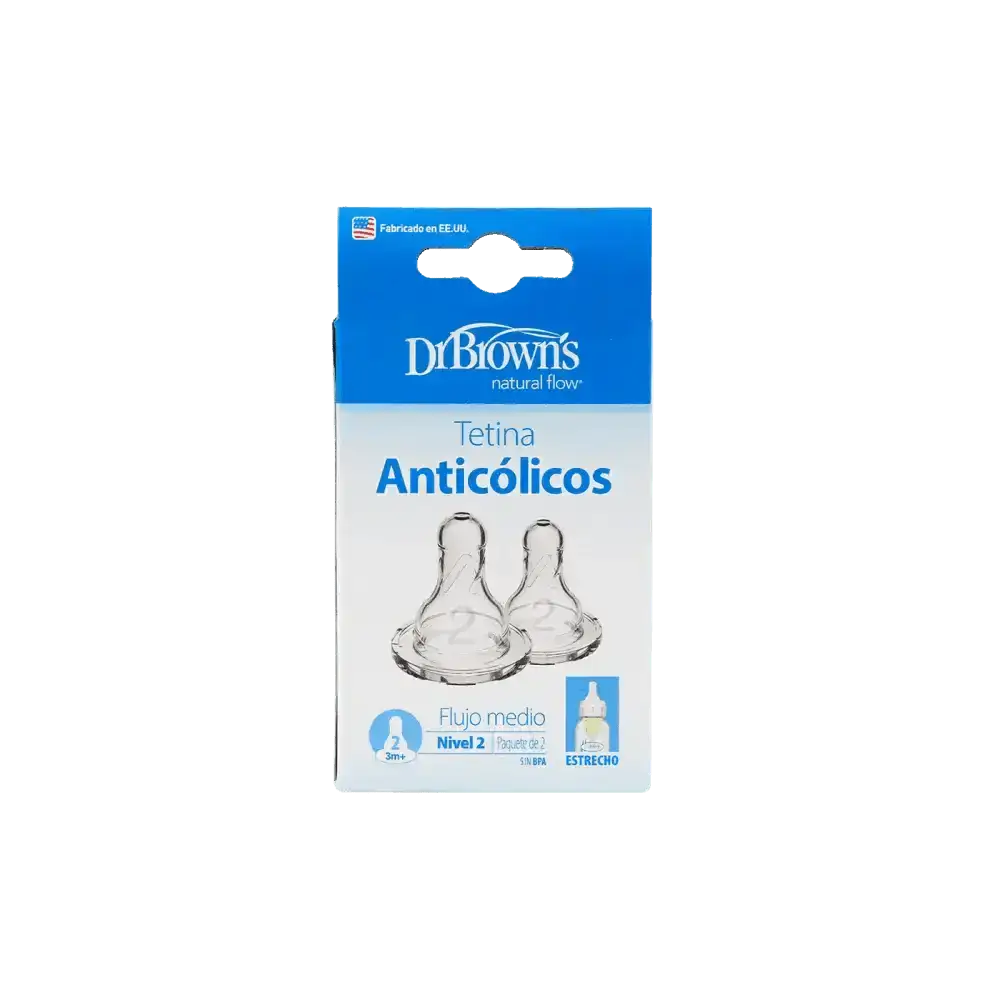 Dr Browns - Dr Browns Natural Flow 2 Silicone Nipples(3m+) - 4884 - Pharmazone - 