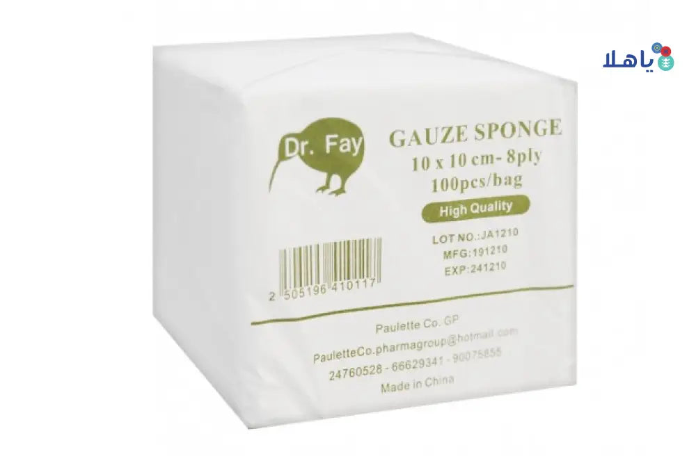 DR.FAY GAUZE SPONGE 10X10CM 100PCS/BAG