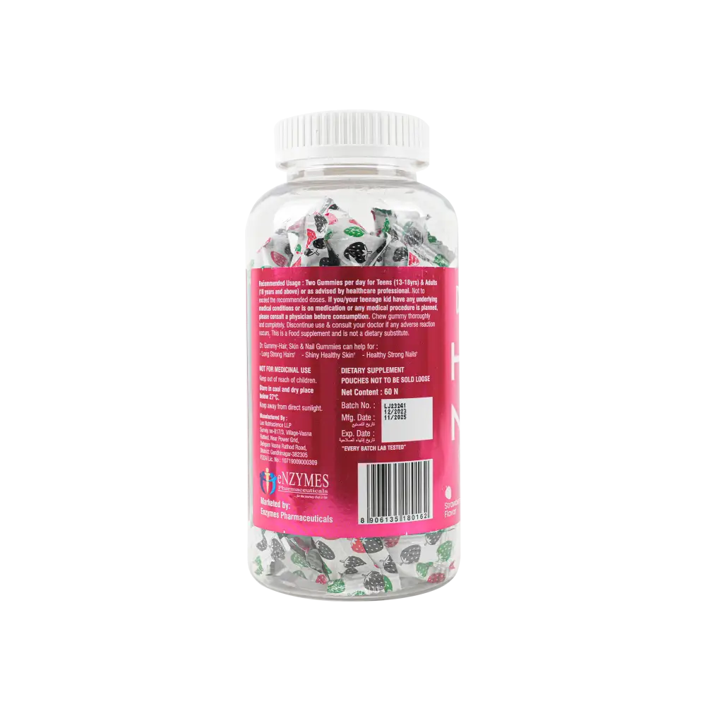 DR.Gummy Hair Skin Nails 60 Gummies-Strawberry