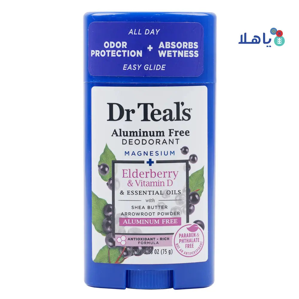 Dr Teals Aluminum Free Deodorant 75g - Elderberry &Vitamin D