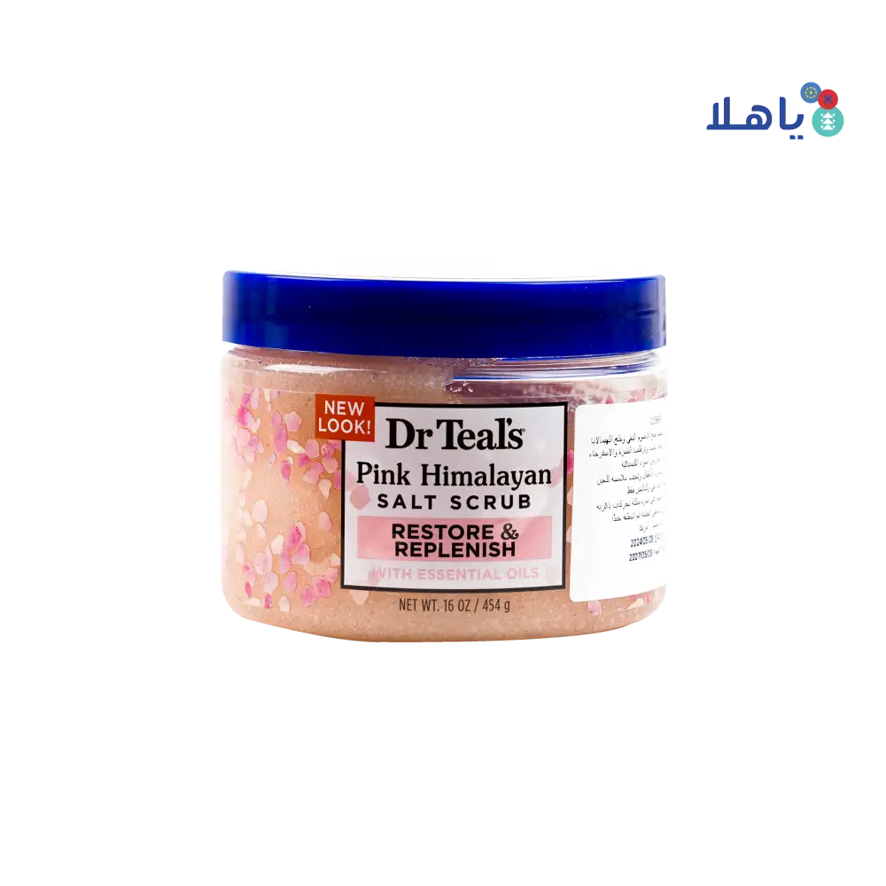 Dr Teals Pink Himalayan Salt Scrub 454g– Restore & Replenish