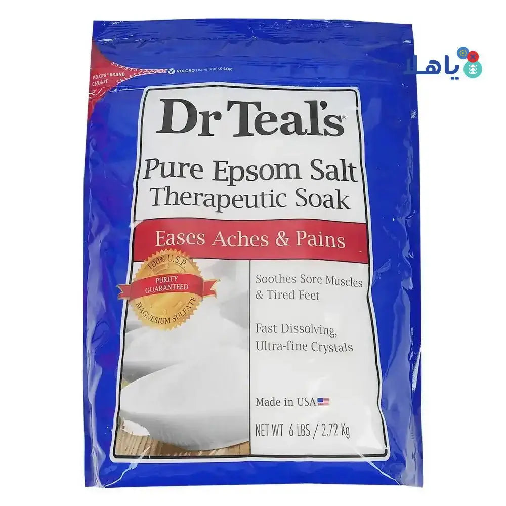 DR TEALS - Dr Teals Pure Epsom Salt 2.72kg - Eases Aches & Pains - Pharmazone - 