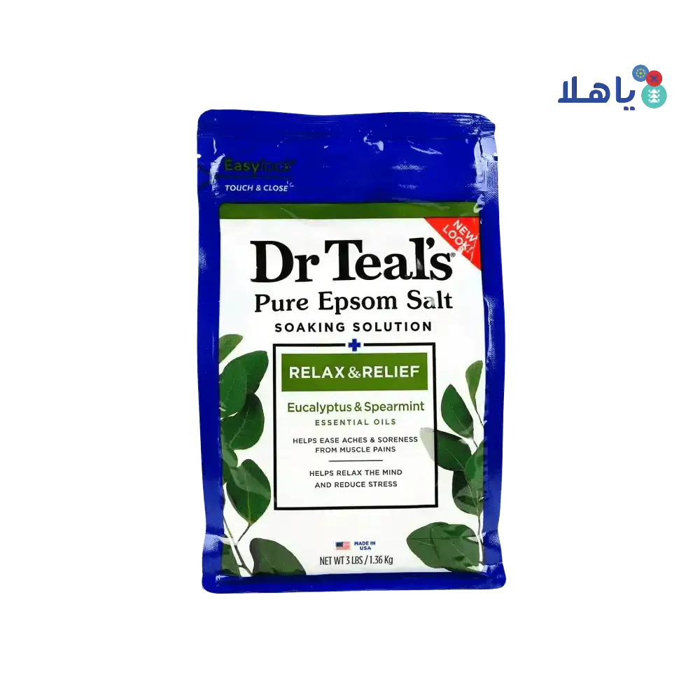 DR TEALS - Dr Teals Pure Epsom Salt Soaking Solution 1.36Kg - Spearmint - Pharmazone - 