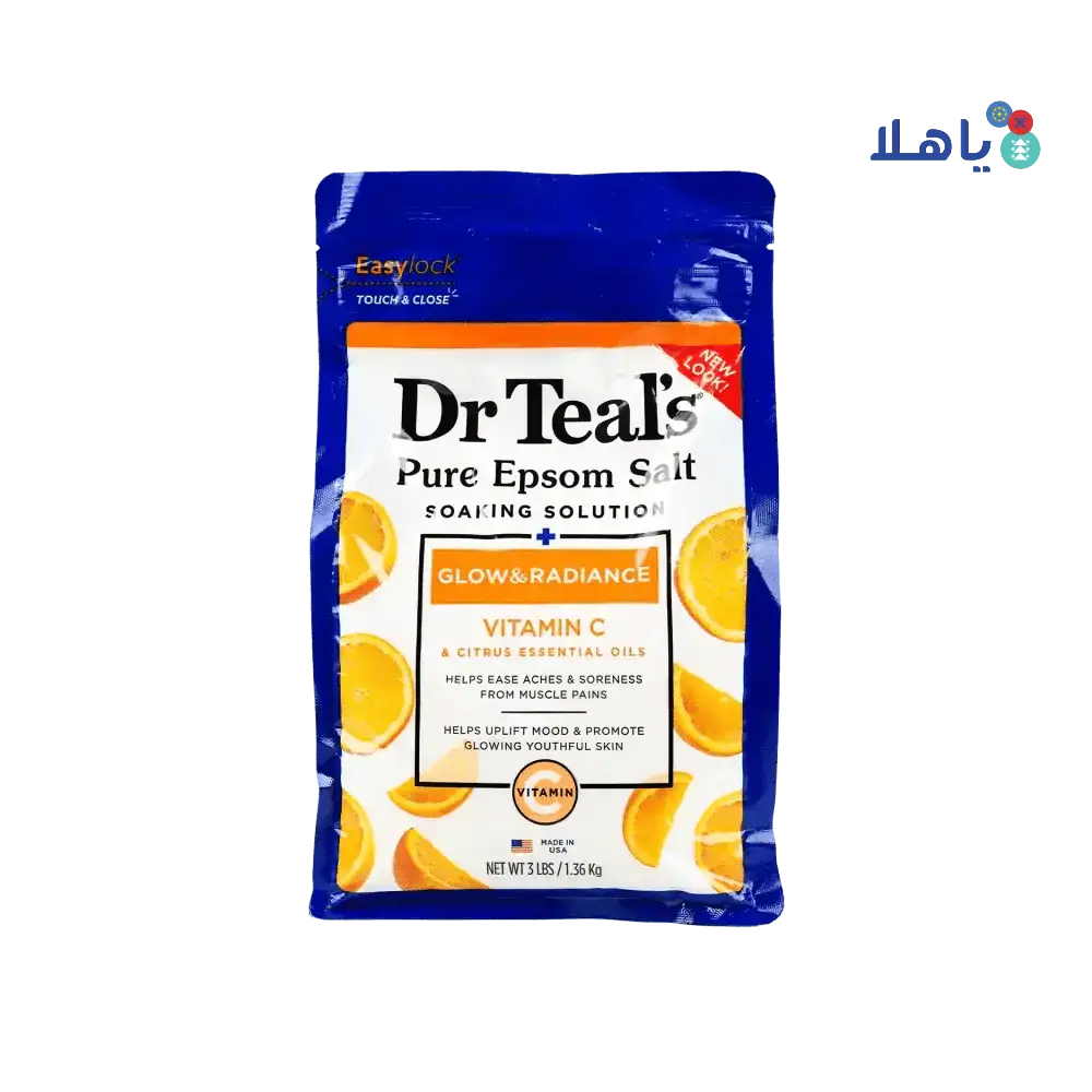 DR TEALS - Dr Teals Pure Epsom Salt Soaking Solution 1.36Kg - Vitamin C - Pharmazone - 