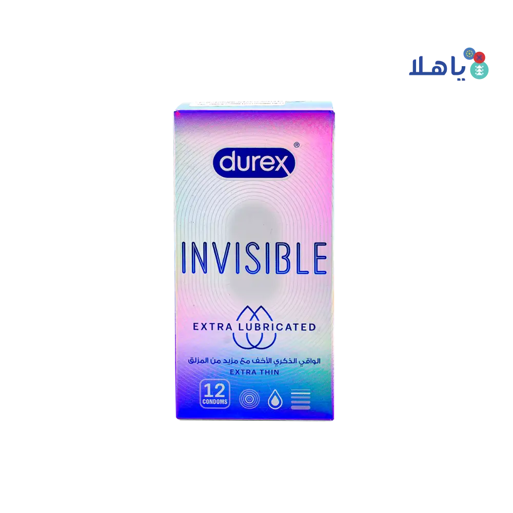 Durex Condom Invisible Extra Lubricated Extra Thin 12s