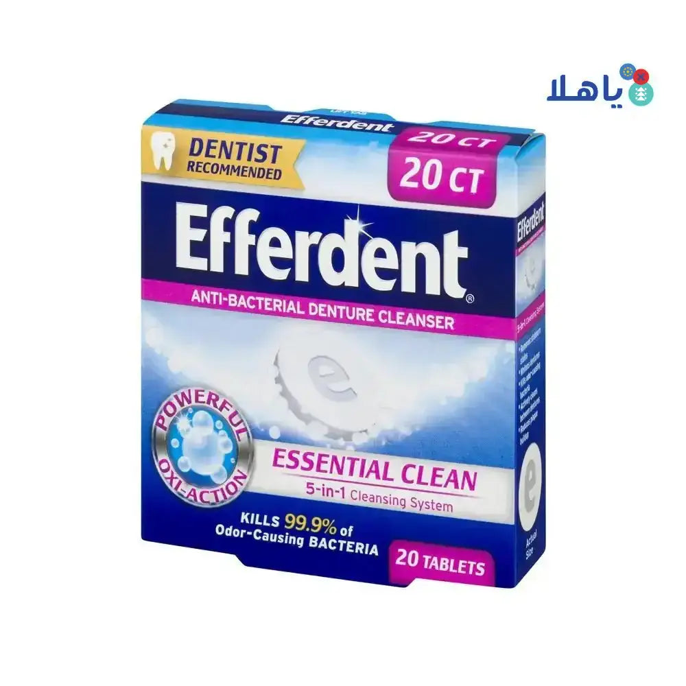 EFFERDENT - Efferdent Essential Clean Denture Cleanser 20 Tablets - Pharmazone - 