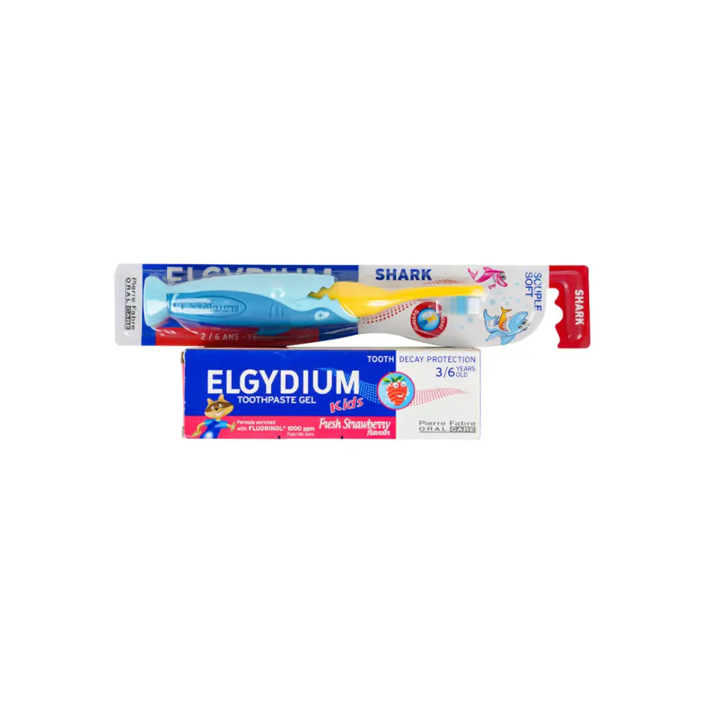 Elgydium Kids Strwaberry Toothpaste + Toothbrush Set