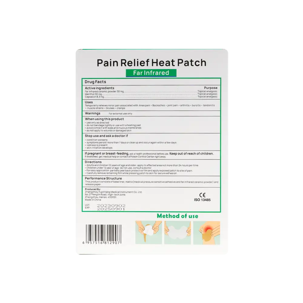 Enokon Pain Relief Heat Knee Patch 6pcs