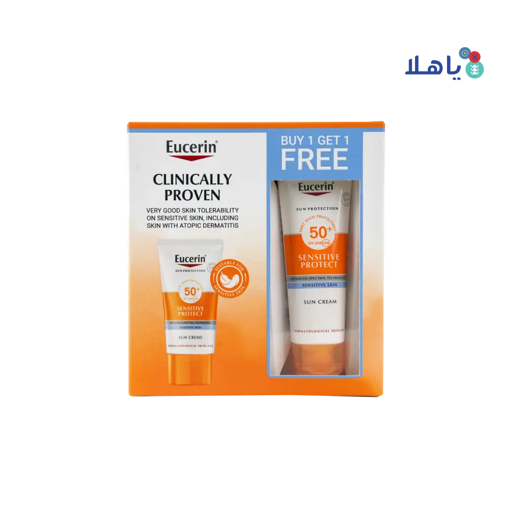 EUCERIN SPF50+ SUN CREAM 50ML-(1+1) OFFER