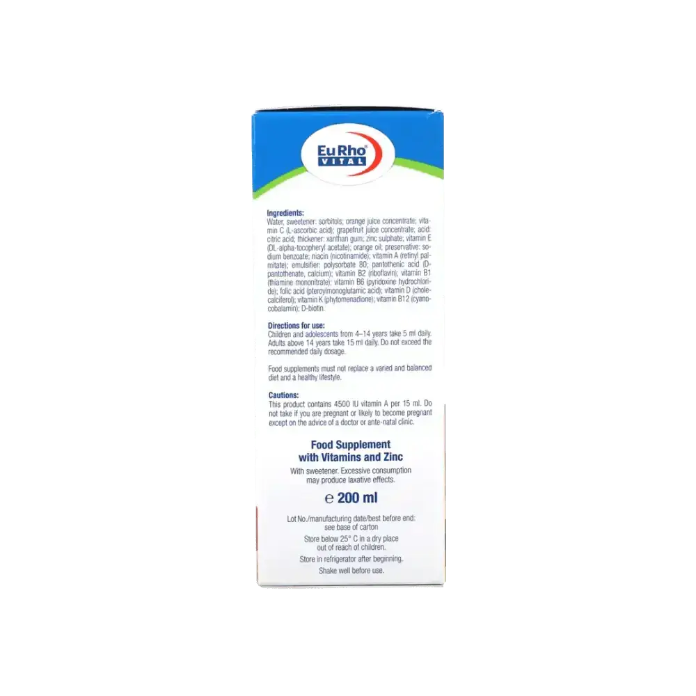 EURO PHARMA - EURO VITAL NEW KINDER MULTI - VITAMIN SYRUP 200ML - Pharmazone - 