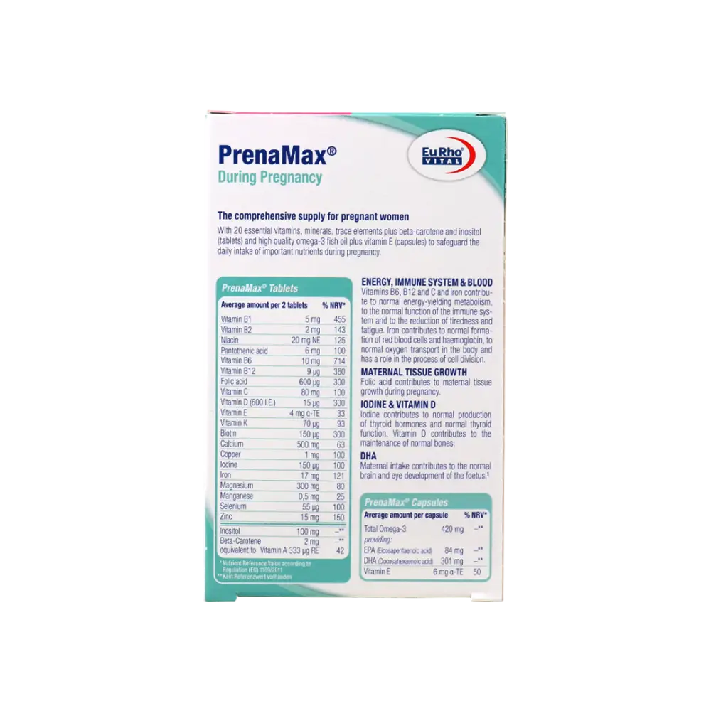 EURO VITAL PRENAMAX DURING PREGNACY 60T+30C