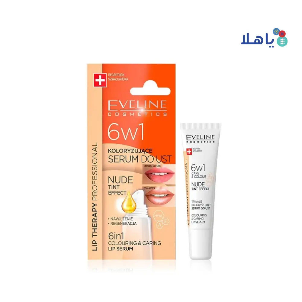 EVELINE LIP SERUM NUDE TINT 6IN1 COLORING & CARING 12ML