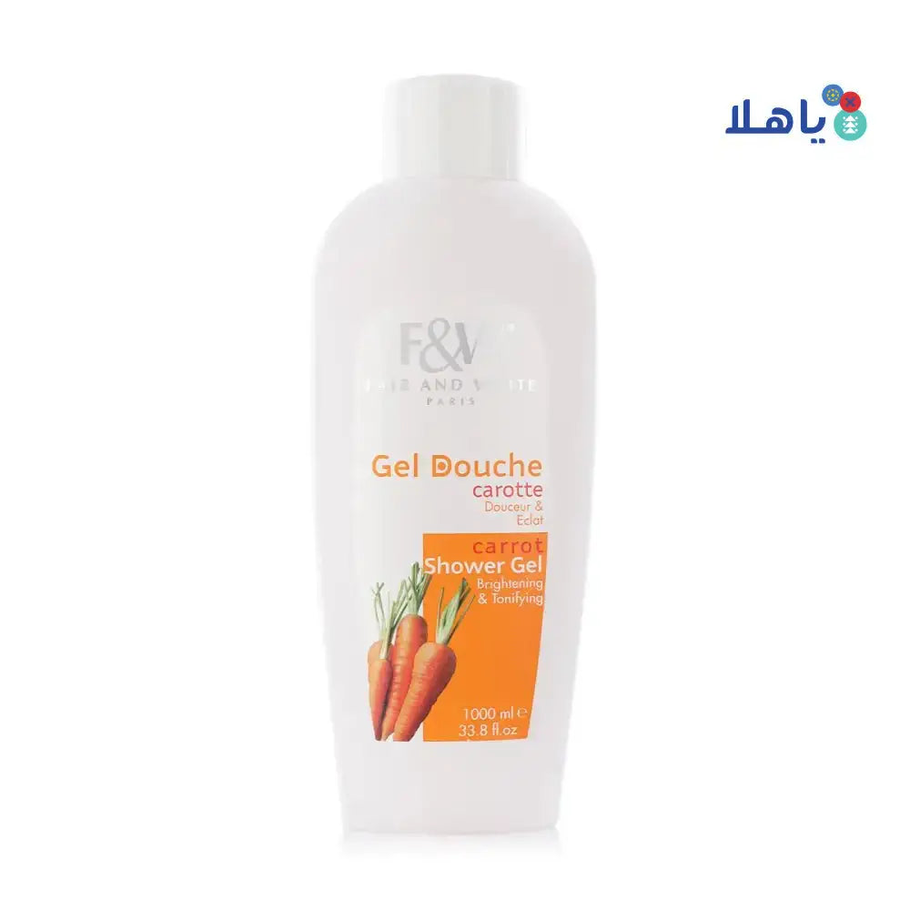 F&W - Fair And White Carrot Shower Gel Brightening 1000ml - Pharmazone - 