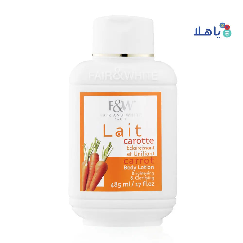 FAIR AND WHITE LAIT CARROT BODY LOTION 485ML