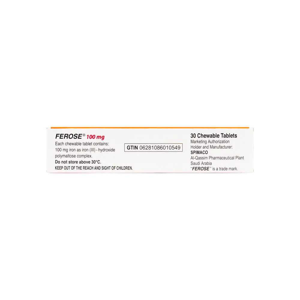 FEROSE 100MG 30 CHEWABLE TABLETS