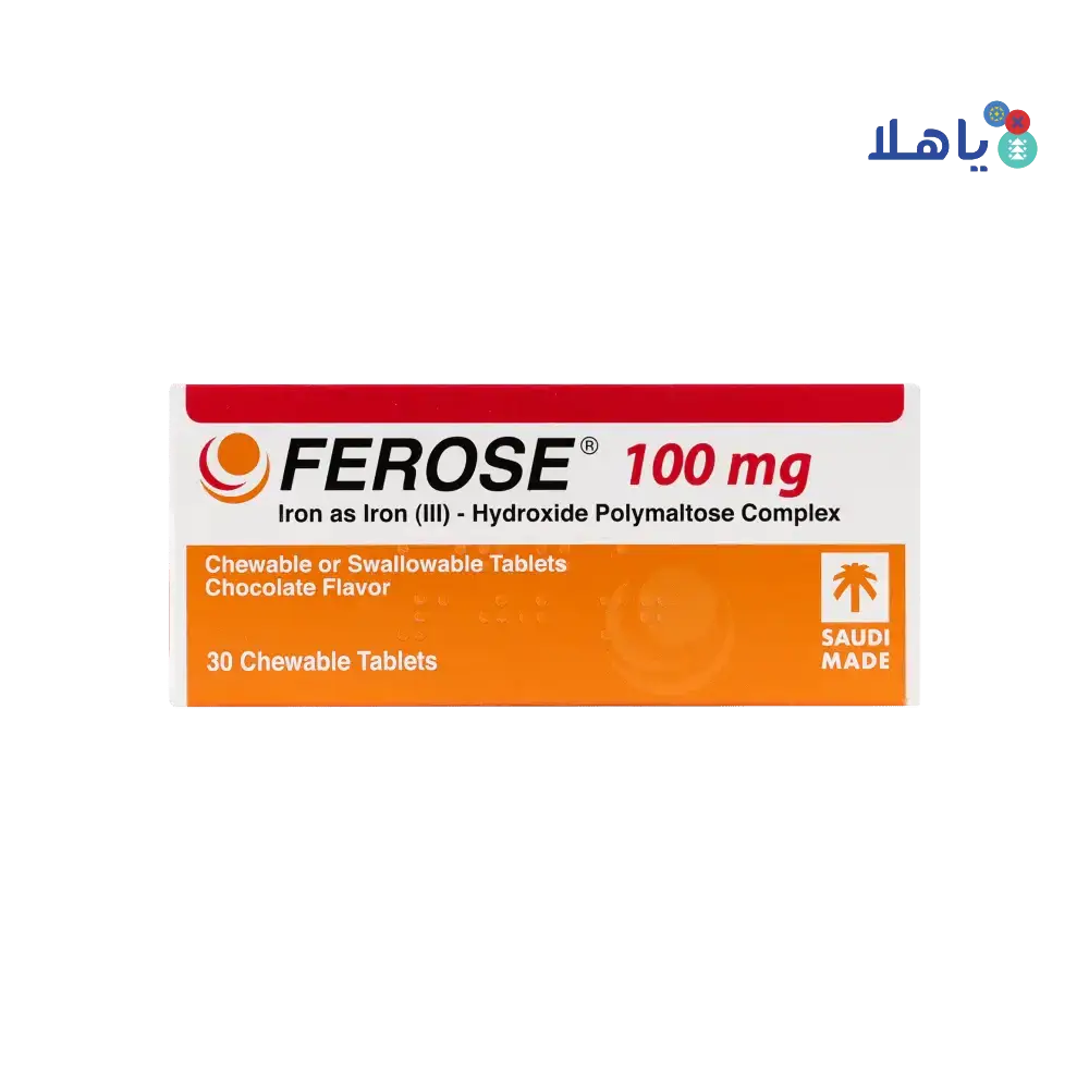 SPIMACO - Ferose 100Mg 30 Chewable Tablets - Pharmazone - 