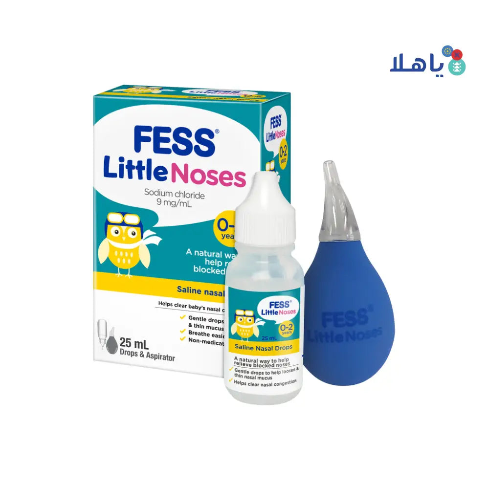 FESS LITTLE SALINE NASAL DROPS & ASPIRATOR 25ML