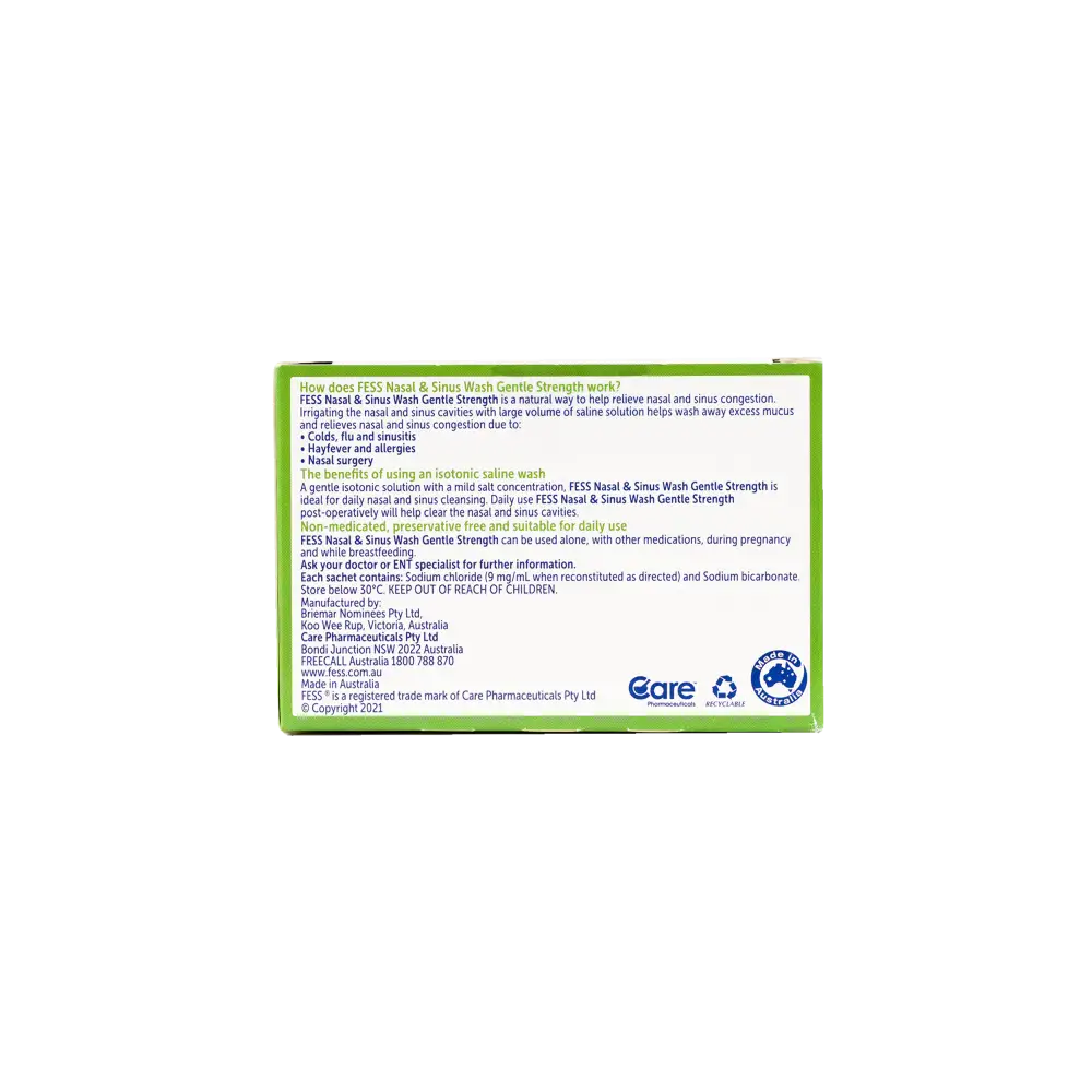 Fess Nasal & Sinus Saline Wash Refill 100 Sachets