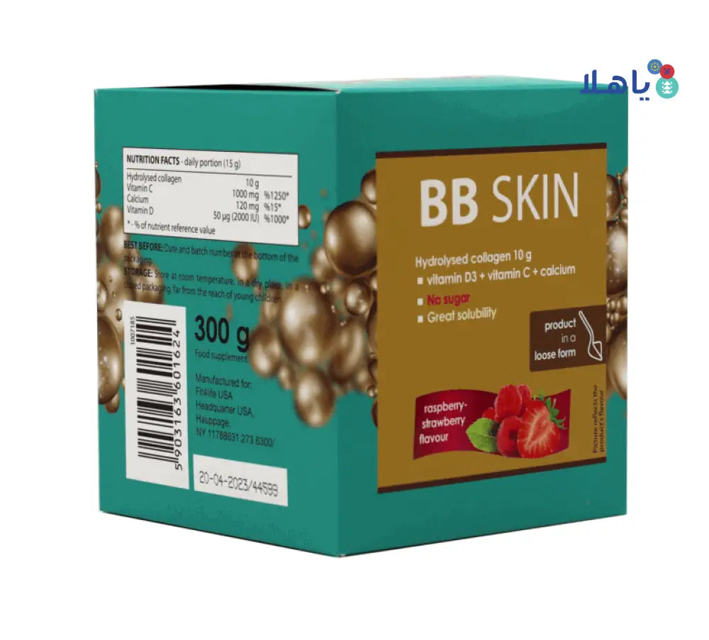 FIT 4 LIFE BB SKIN VIT D3+VIT C+CAL RASBERRY 300G