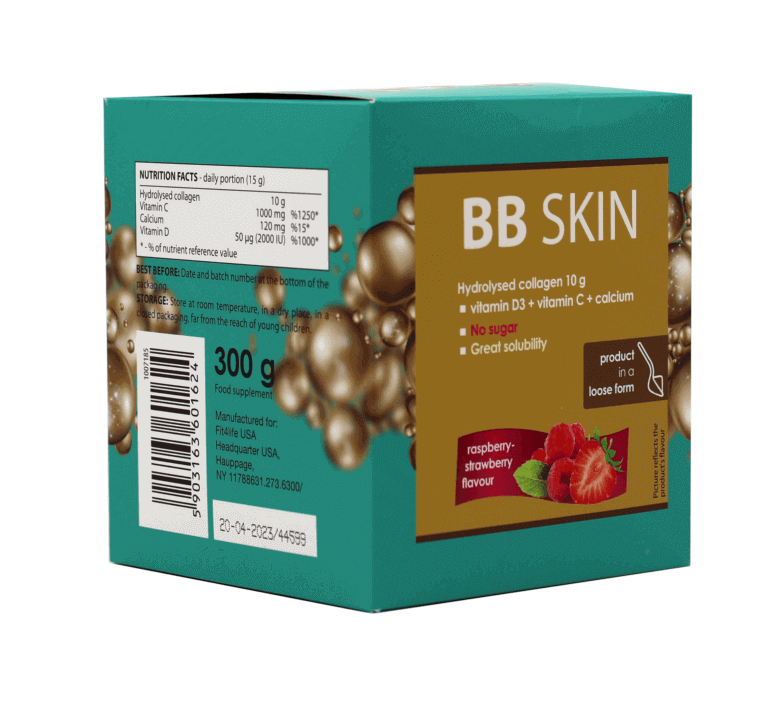 FIT 4 LIFE BB SKIN VIT D3+VIT C+CAL RASBERRY 300G