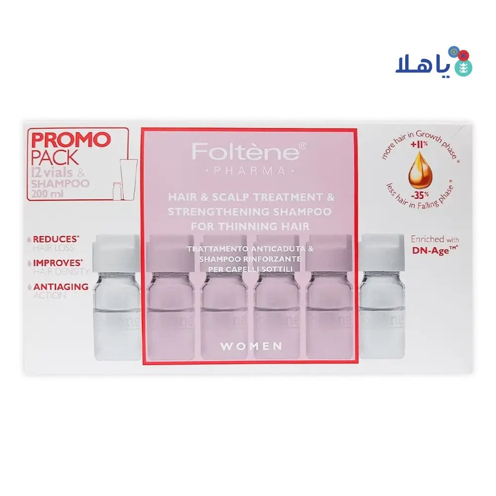 FOLTENE - Foltene Women Promo Pack - (12 Vials & Shampoo 200Ml) - Pharmazone - 