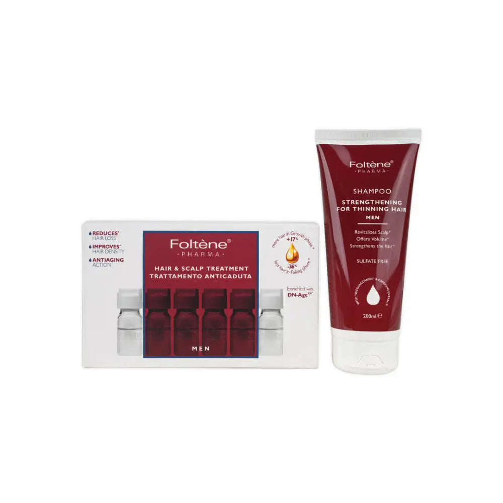 Foltene Men Shampoo + Scalp Treatment Vials Set