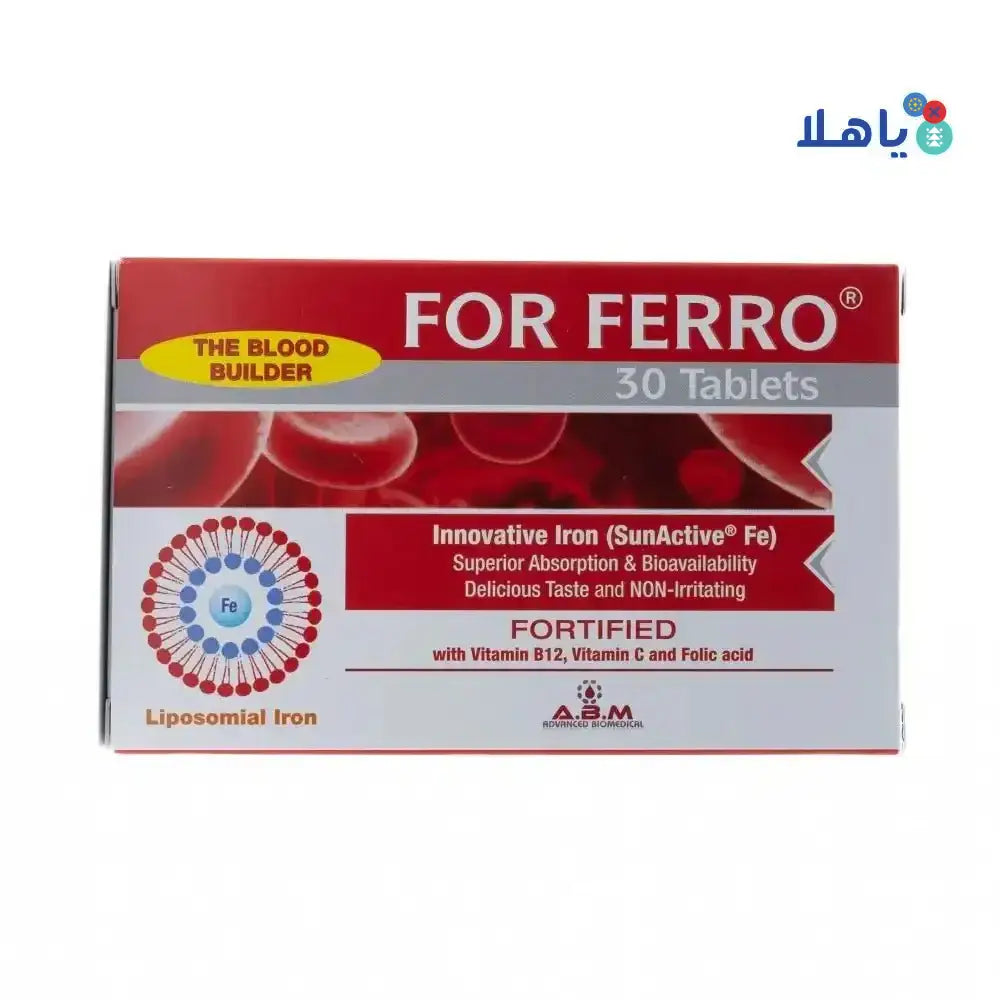 A.B.M - FOR FERRO THE BLOOD BUILDER 30 TABLETS - Pharmazone - 