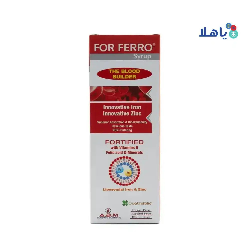 A.B.M - FOR FERRO THE BLOOD BUILDER SYRUP 200 ML - Pharmazone - 