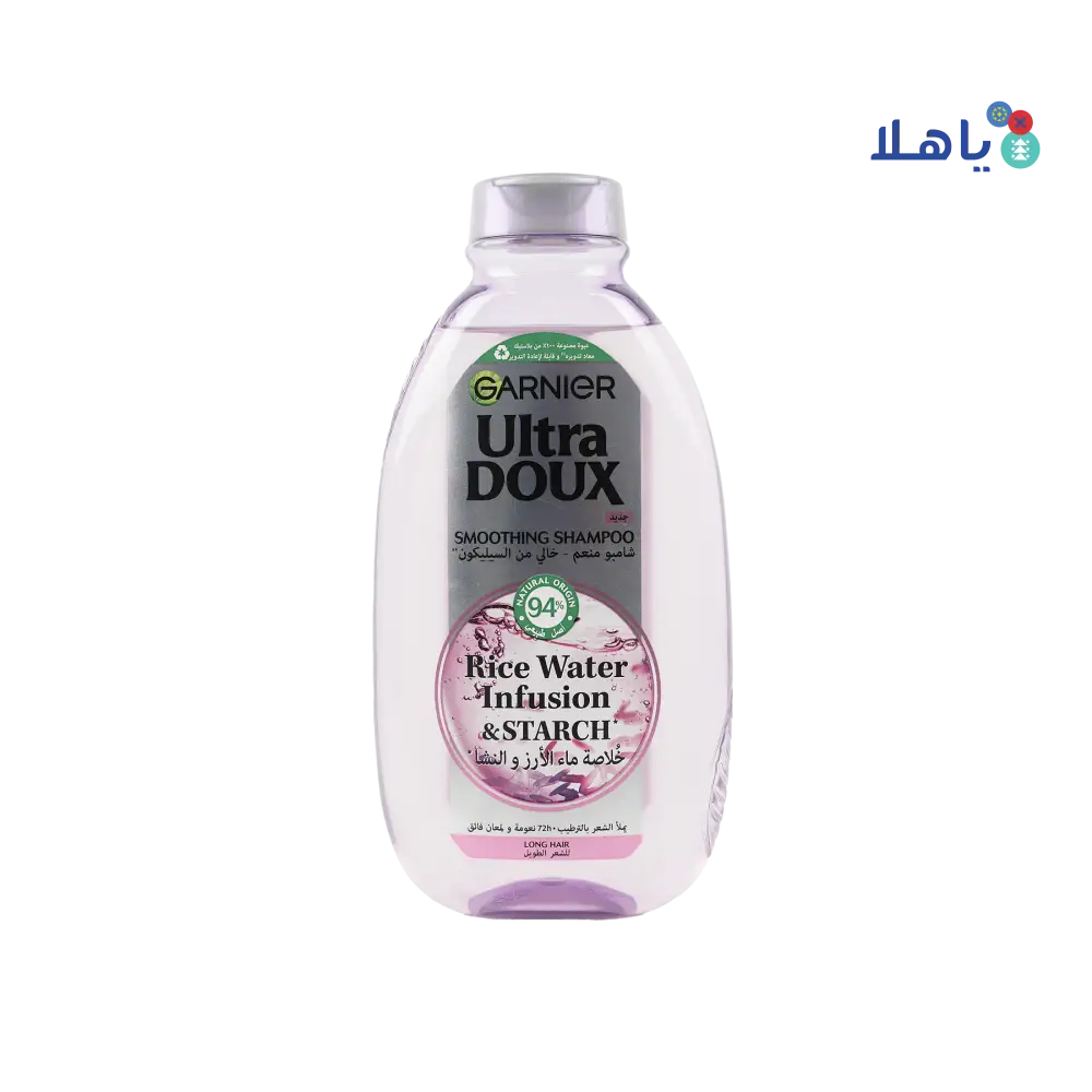 Garnier Ultra Doux Smoothing Shampoo 400ml-Rice Water