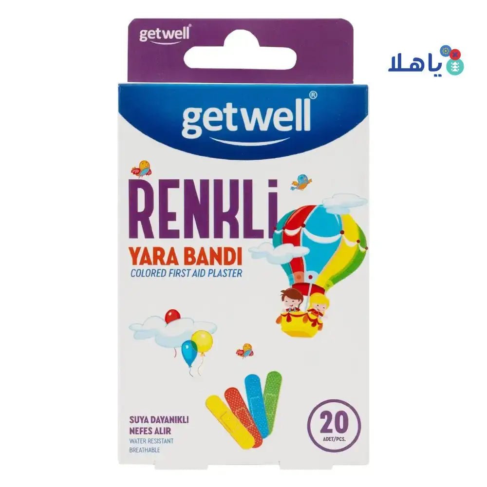 GETWELL - Getwell Renkli Yara Bandi First Aid Plaster 20Pcs - Pharmazone - 