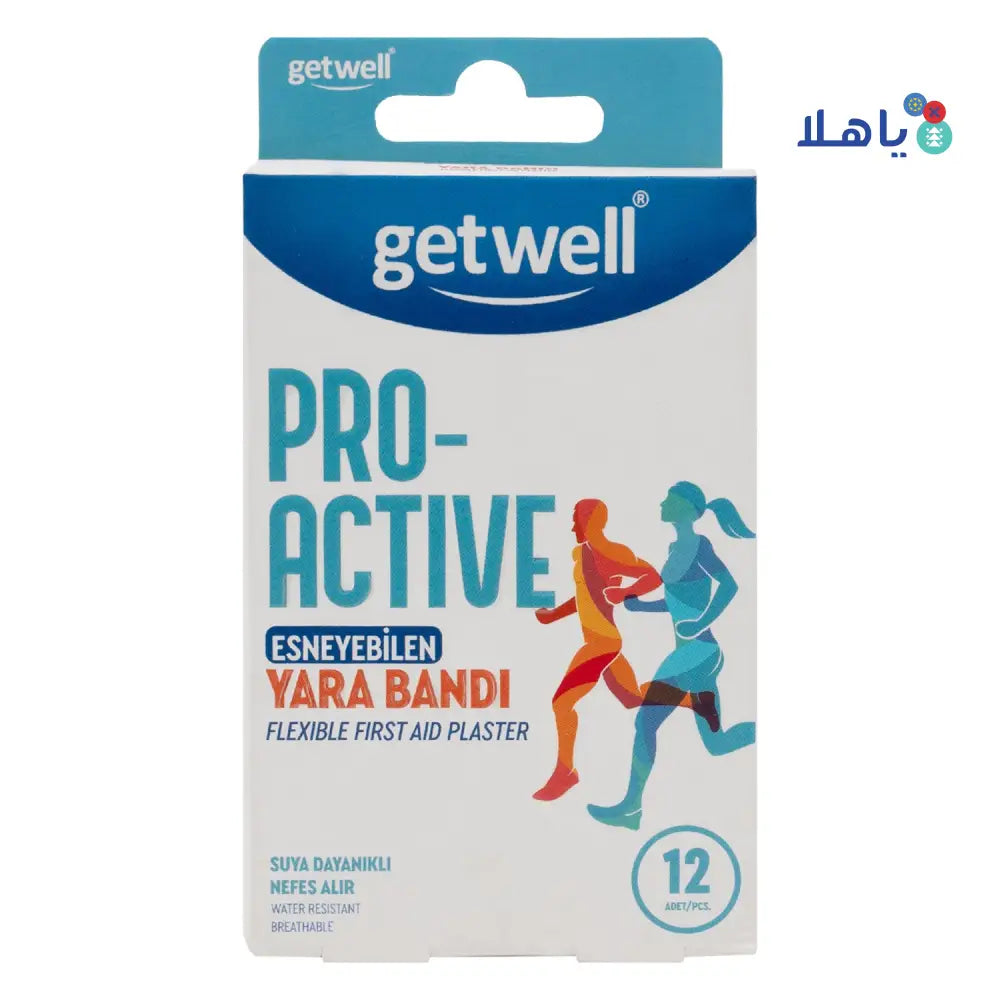 Getwell Pro-Active Yara Bandi First Aid Plaster 12Pcs