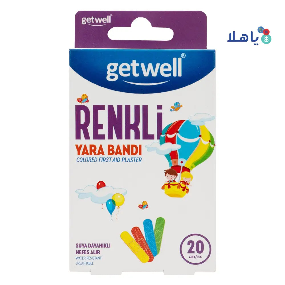 Getwell Renkli Yara Bandi First Aid Plaster 20Pcs