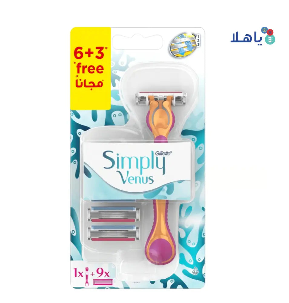 GILLETTE SIMPLY VENUS (6+3 CT) 1 RAZOR 729758