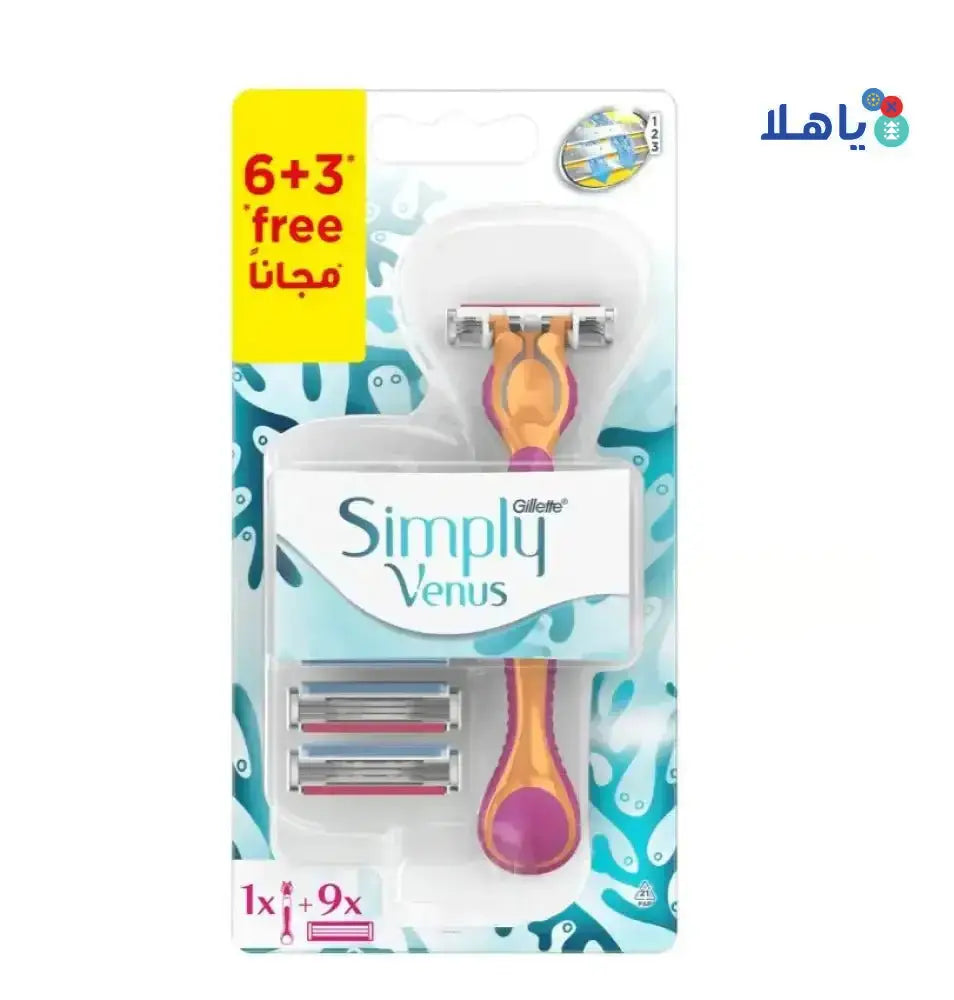 GILLETTE - GILLETTE SIMPLY VENUS (6+3 CT) 1 RAZOR 729758 - Pharmazone - 