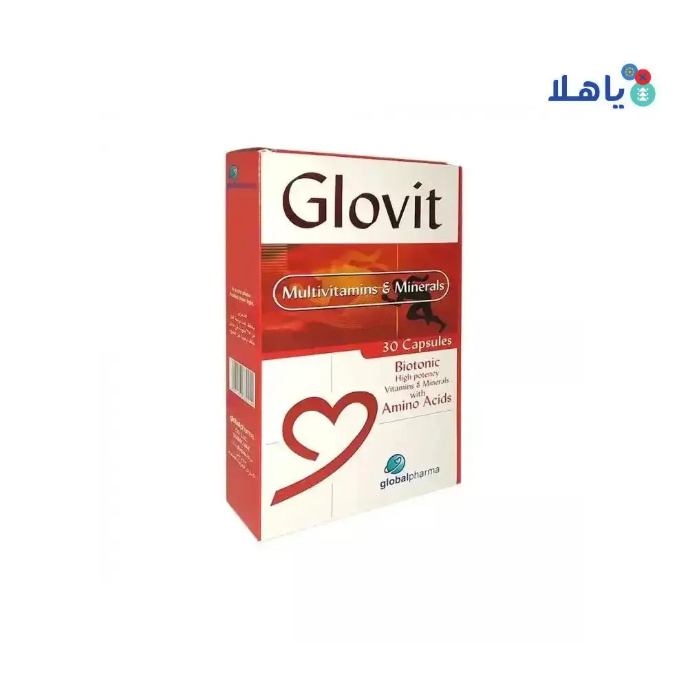 GLOBAL PHARMA CO. - GLOVIT MULTIVITAMINS & MINERALS 30 CAPSULES - Pharmazone - 